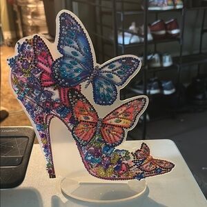 Blue and Purple Artistic Butterfly Heels